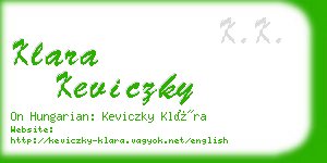 klara keviczky business card